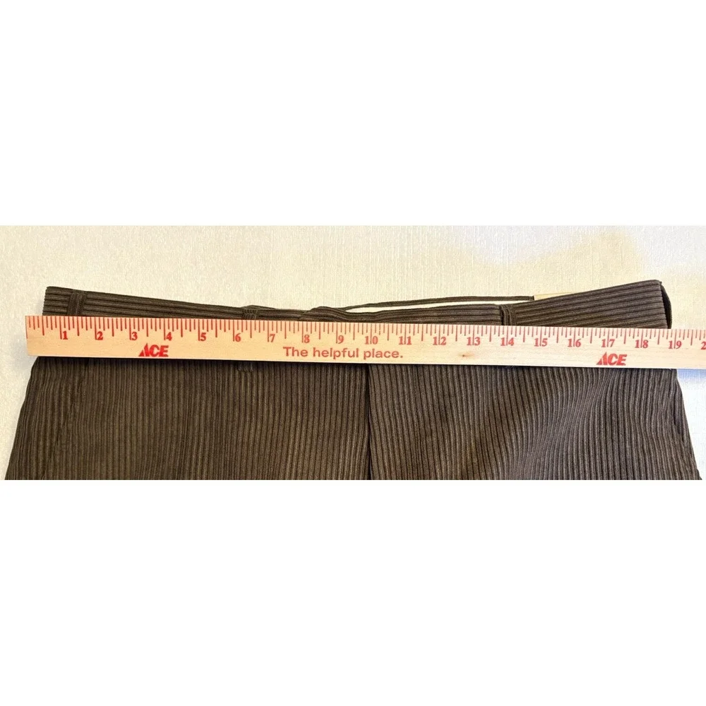 MEZZANOTTE UOMO Men's Dark Brown Flat Front Corduroy Pants Size 38x36‎ Unhemmed